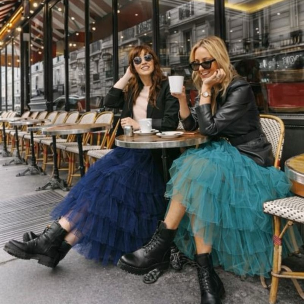 Hand Crafted Midnight Blue Tulle Skirt